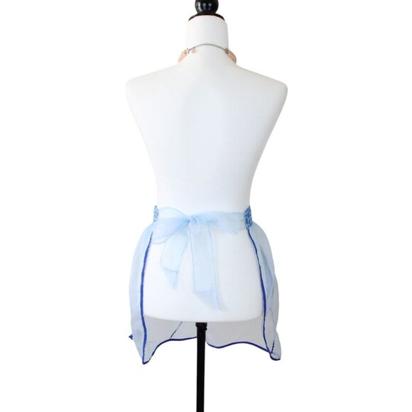 Vintage Kitchen Apron Cooking Baking Waist Apron Cute Bow Pocket Sheer A27 - Picture 4 of 7